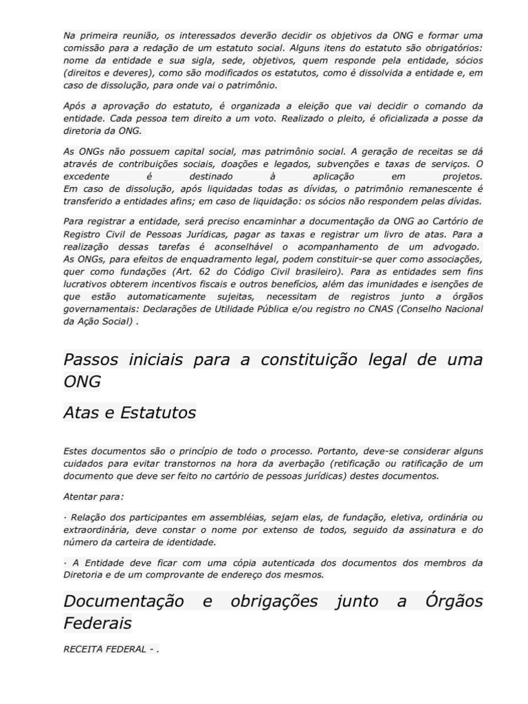 Como Montar ONG  Contabilidade  Relatório Anual