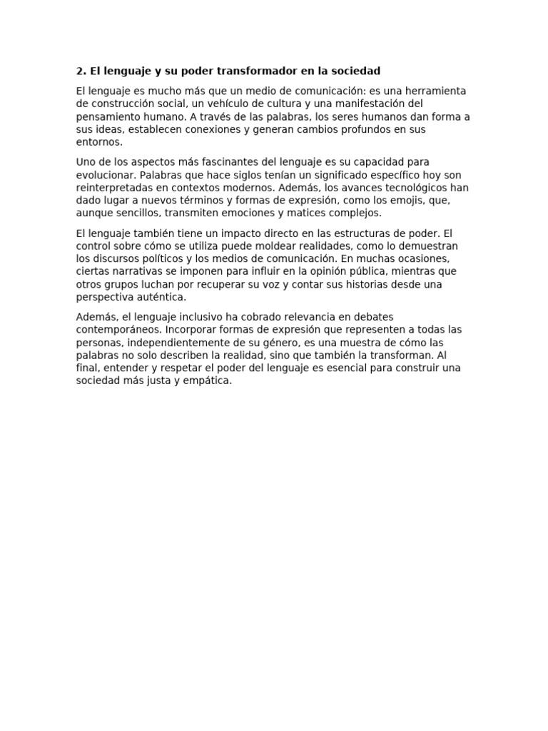 El Lenguaje | PDF | Artes del Lenguaje y Comunicación