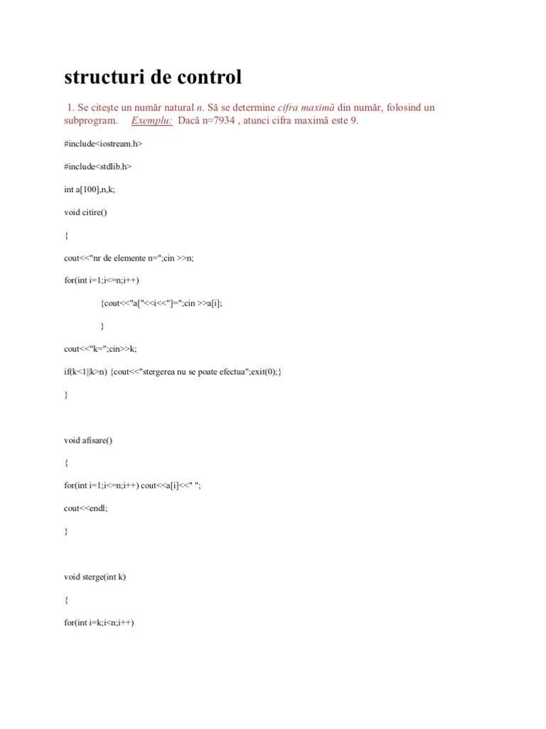 Exercitii C++ | PDF