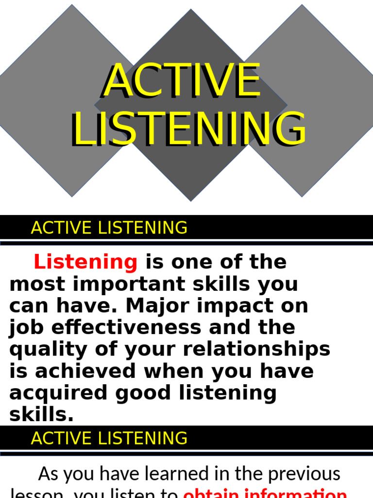 Active Listening | PDF | Cognition | Cognitive Science