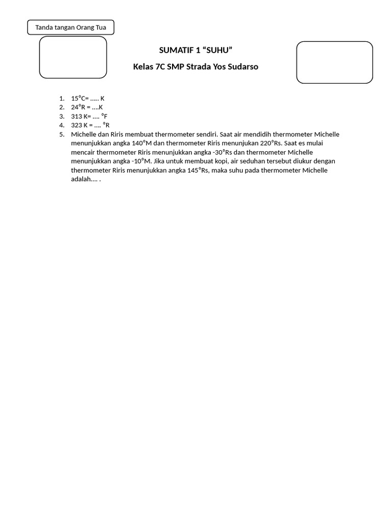 Sumatif 1 Suhu 7c | PDF