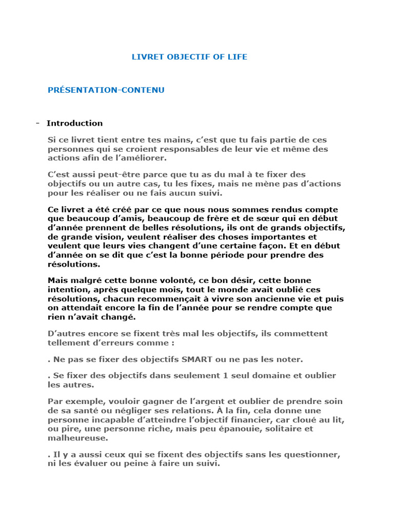 Guide pour Atteindre Vos Objectifs 2023 | PDF | Développement personnel ...