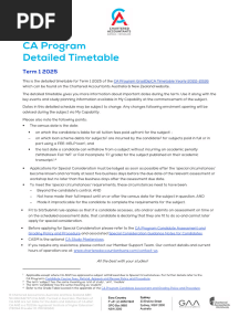 CA Program Detailed Timetable Term 1 2025