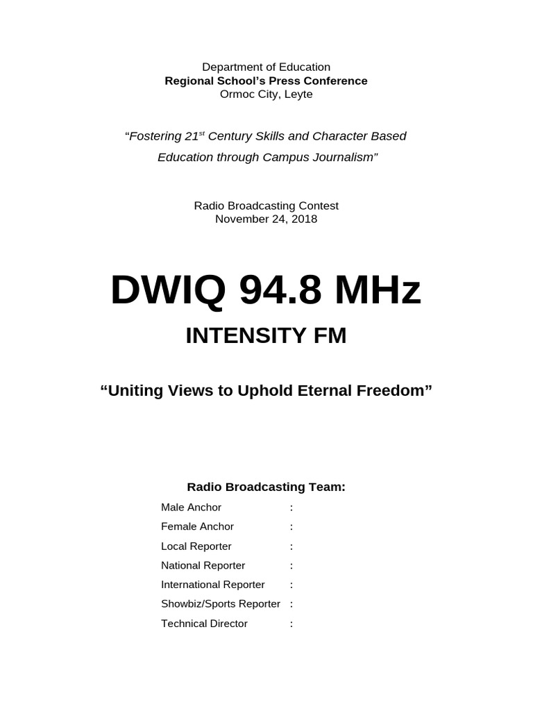 Radio Broadcast Script for RSPC 2018 | PDF | Travel