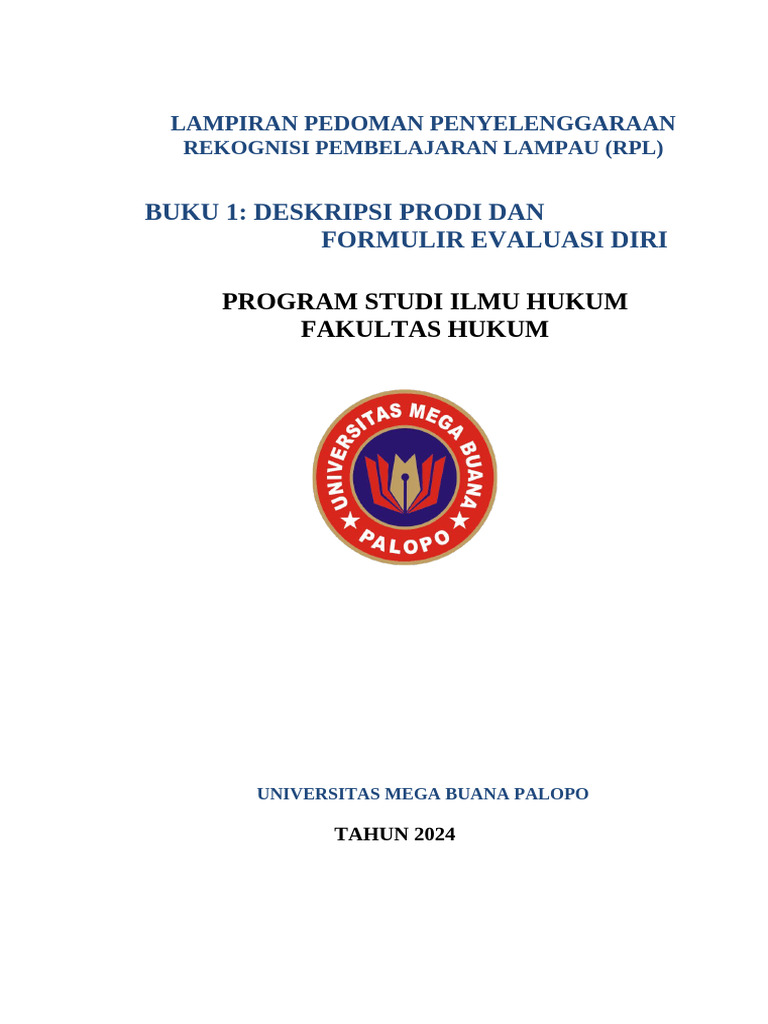 RPL Program Studi Ilmu Hukum 2024 | PDF