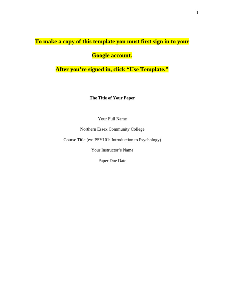 APA 7 Student Paper Template Guide | PDF