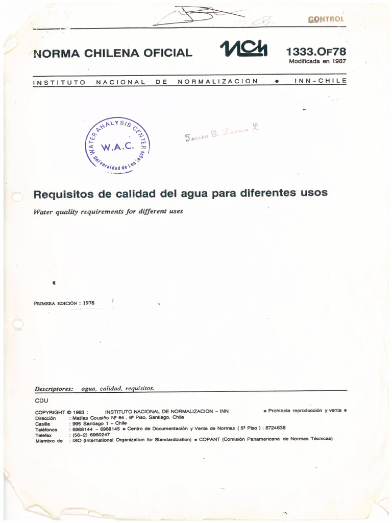 NCH 1333 | PDF