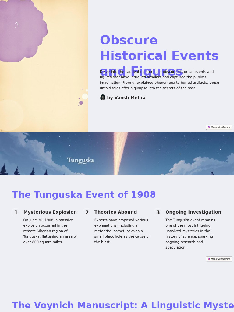 Obscure Historical Events and Figures | PDF