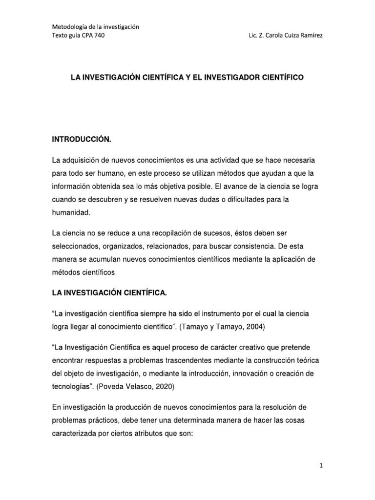 TEMA 3 CPA 740 - La Investigación y El Investigador | PDF