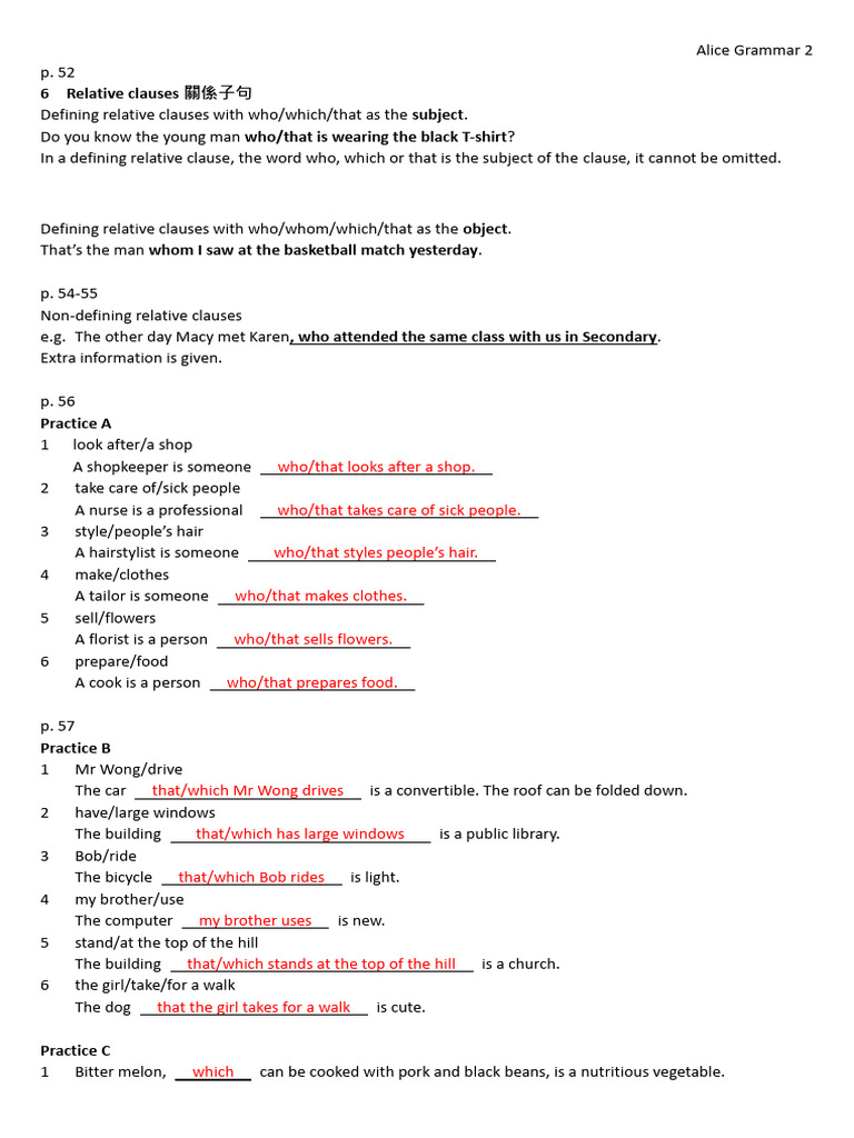 Unit 6 Relative Clauses | PDF | Clause | Subject (Grammar)
