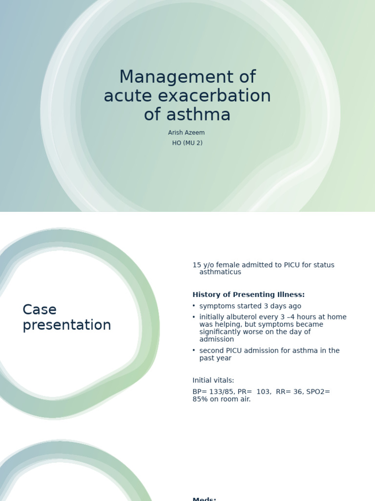 Asthma Management in PICU: Case Study | PDF | Asthma | Cough