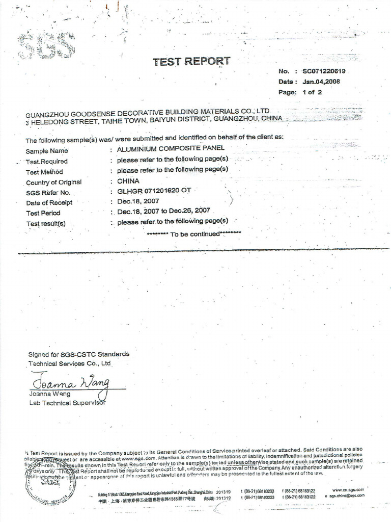 Test Report ACP (Normal) | PDF