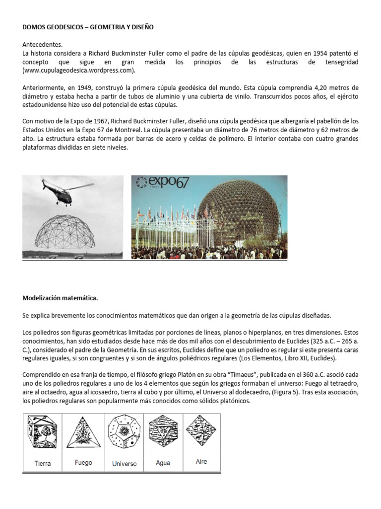 Diseño y Geometría de Domos Geodésicos | PDF | Geometría euclidiana ...