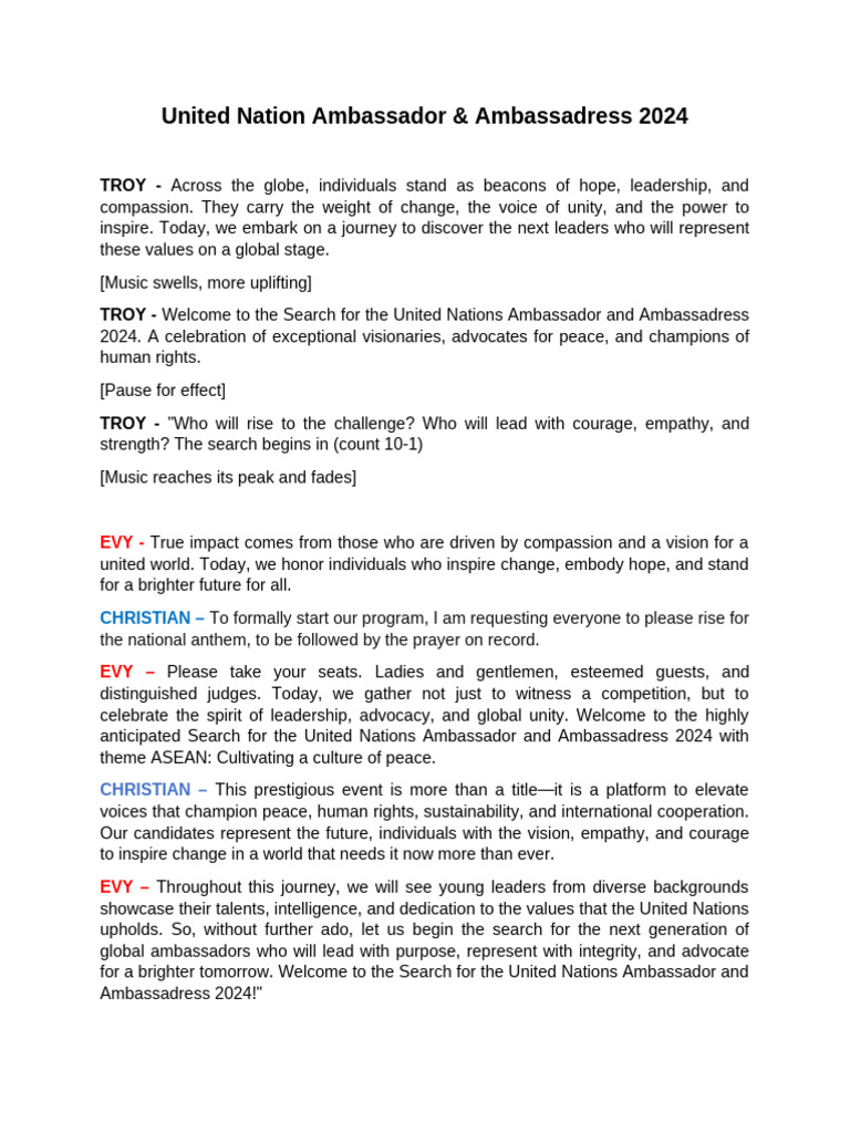 UN Ambassador & Ambassadress 2024 Search | PDF | Travel | Foreign ...