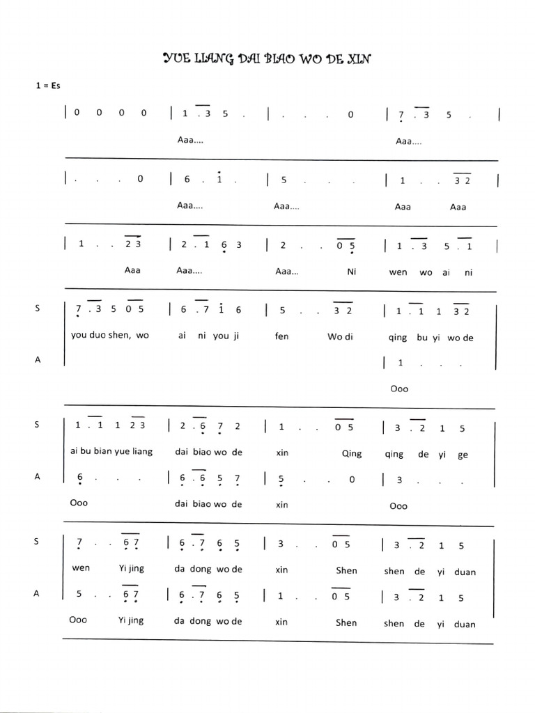 Yue Liang Dai Biao Wo De Xin Lyrics | PDF | Three Kingdoms