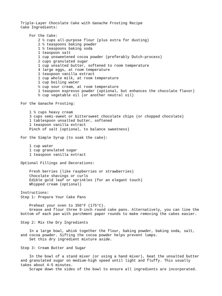 Personal Cake Recipe | PDF | Cakes | Chocolate