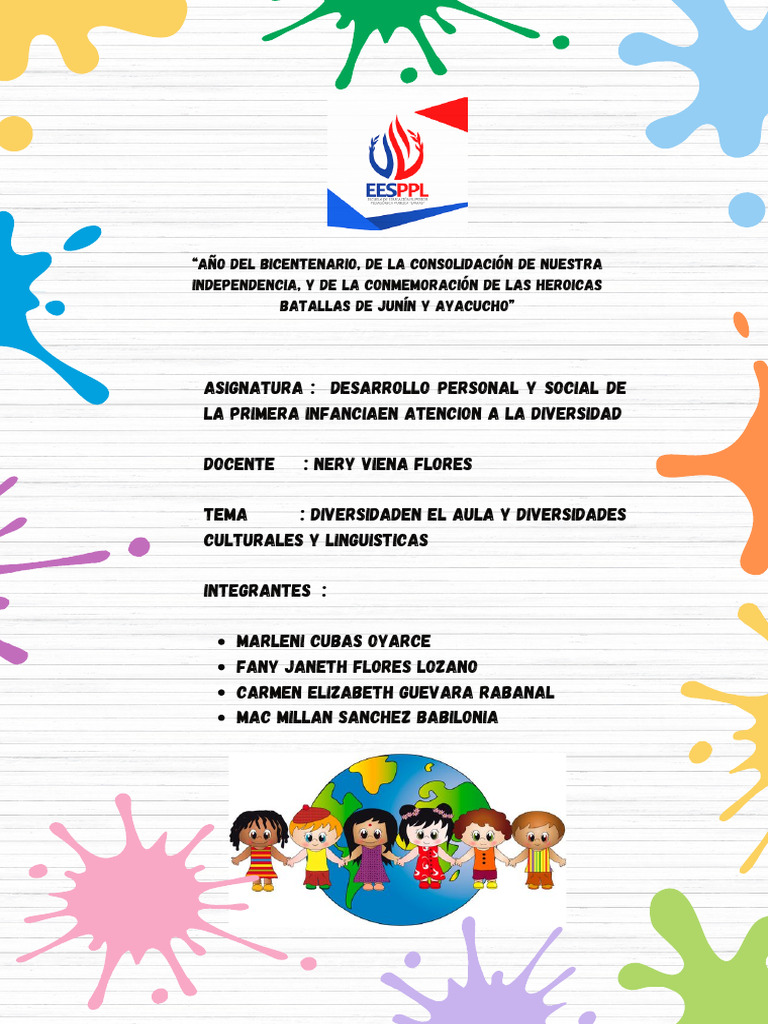 Diversidad Cultural y Lingüística en el Aula | PDF | Aprendizaje ...