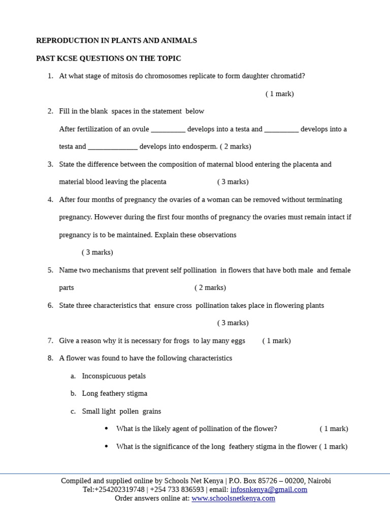 Reproduction in Plants and Animals Questions | PDF | Flowers | Ploidy