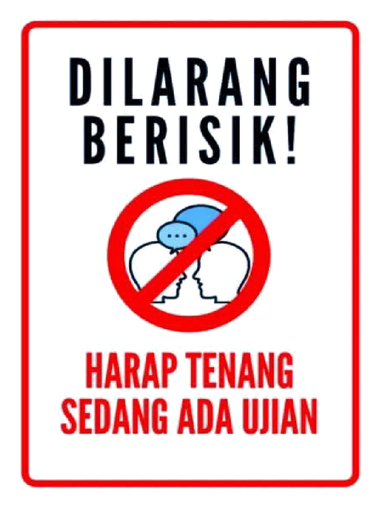 Harap Tenang Sedang Ada Ujian | PDF