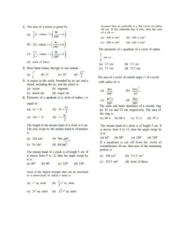 Circles Worksheet Pdf