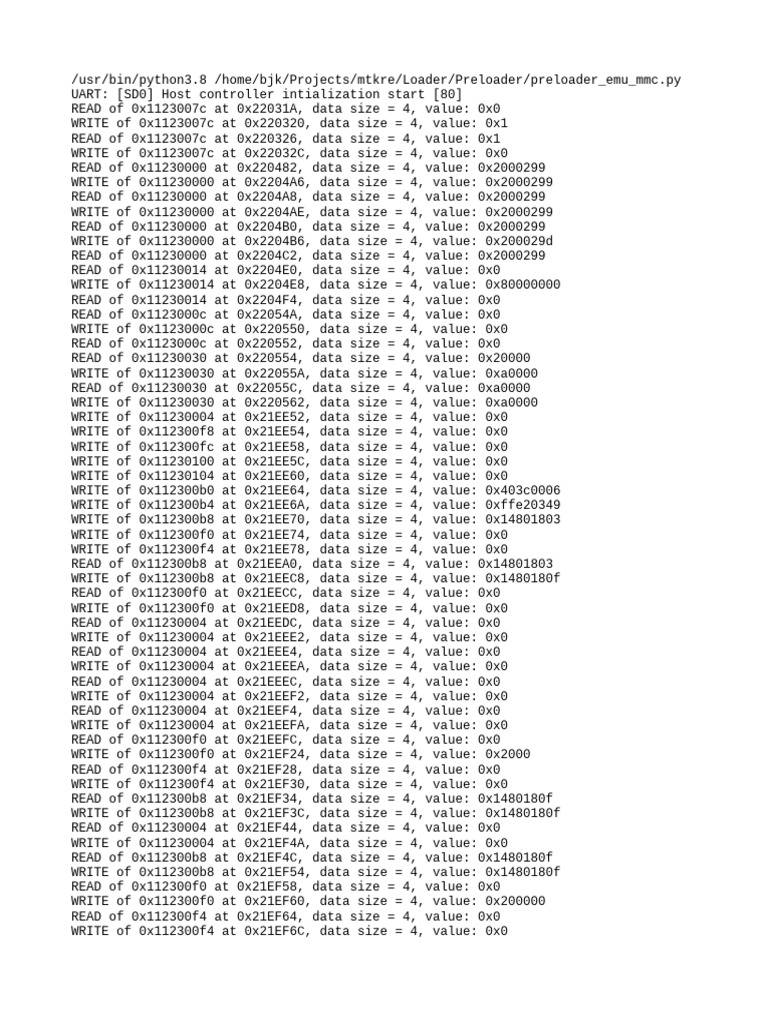 MMC Host Controller Initialization Logs | PDF | Telecommunications ...