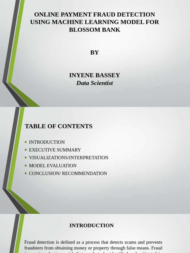 Online Payment Fraud Detection Using Machine Learning Model | PDF ...