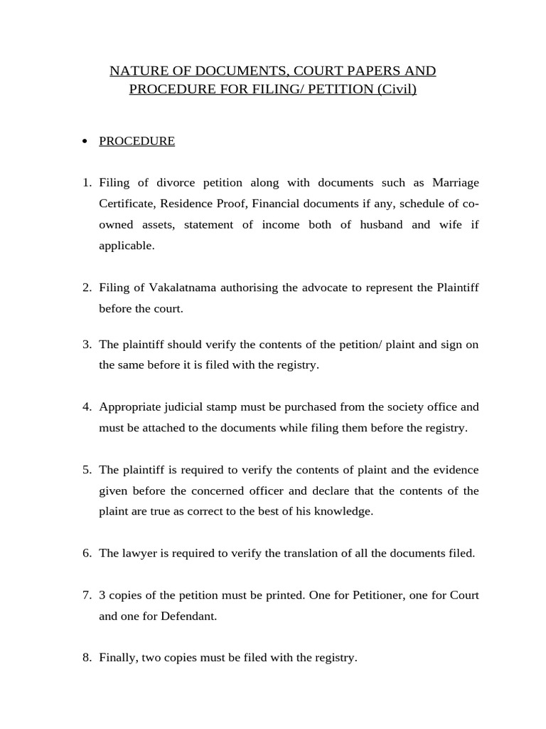 Court Filing Procedures and Documents | PDF | Complaint | Plaintiff