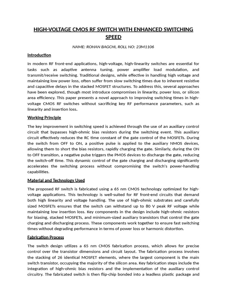 Project Abstract | PDF | Cmos | Mosfet