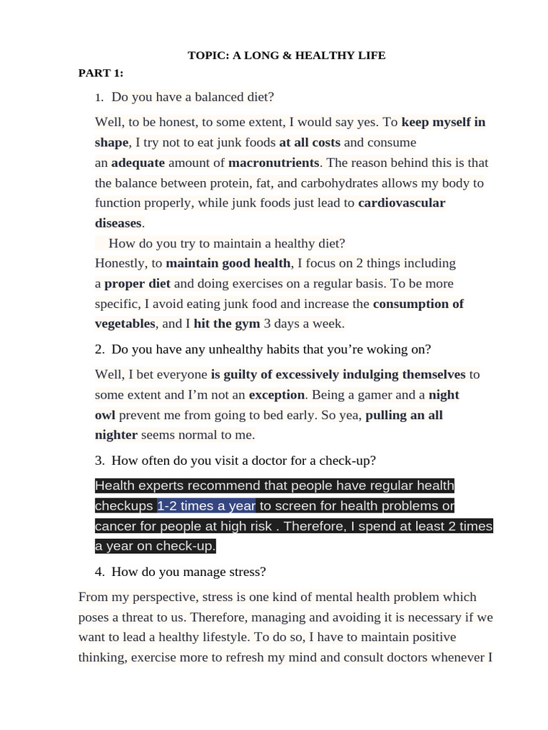 Healthy Life | PDF | Healthy Diet | Diet (Nutrition)