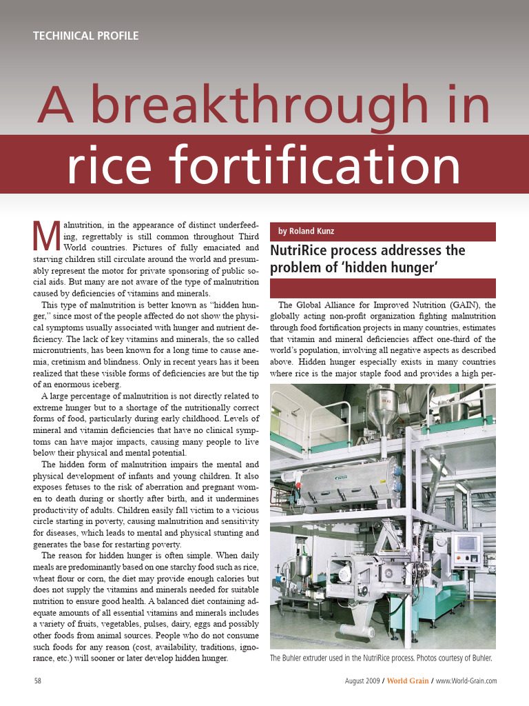 Breakthrough in Rice Fortification | PDF | Malnutrition | Nutrition