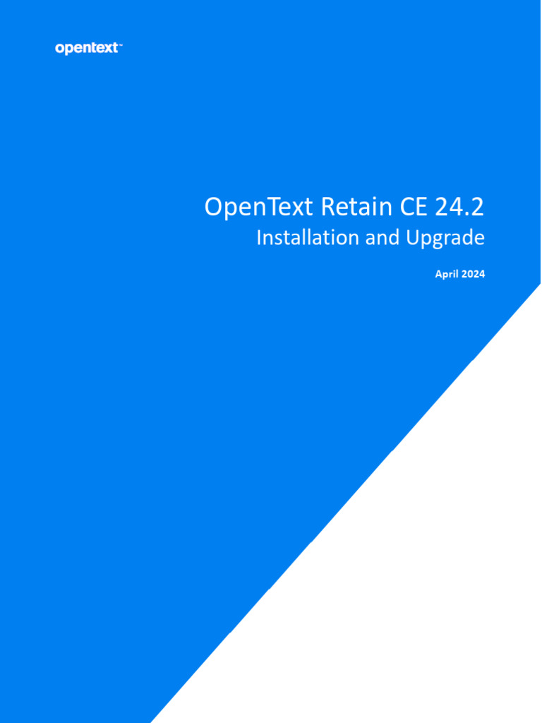 Opentext 24 2 install upgrade pdf databases my sql