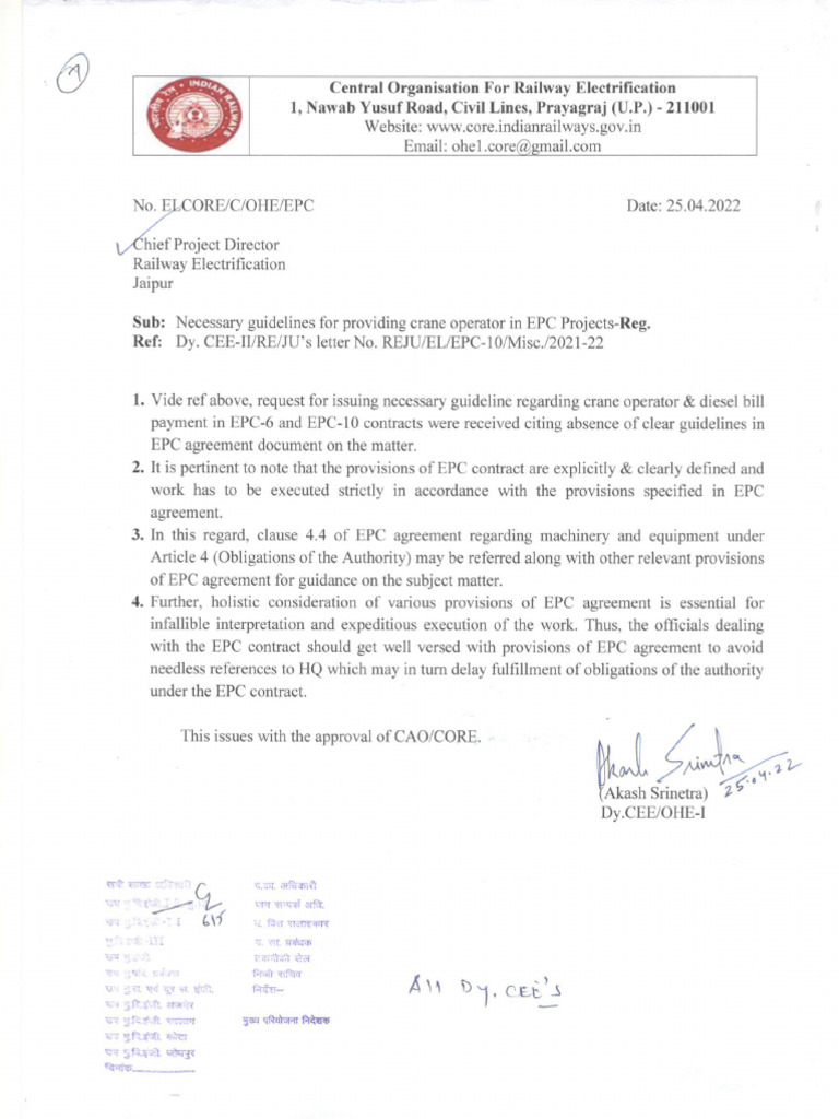 Guidelines For Providing Crane Operator in EPC Prjects Scan | PDF