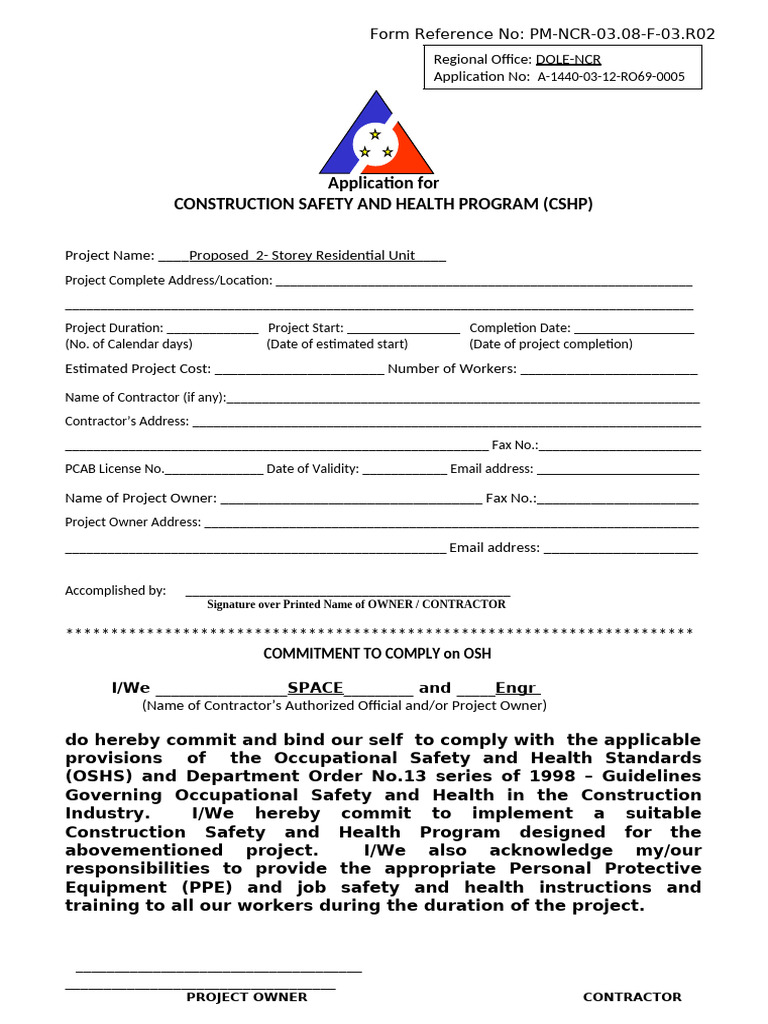 Construction Safety Program Application | PDF | Occupational Safety And ...