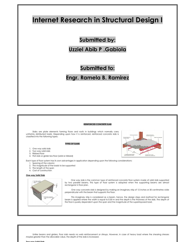 Reinforced Concrete Slab Design Guide | PDF | Bending | Stress (Mechanics)