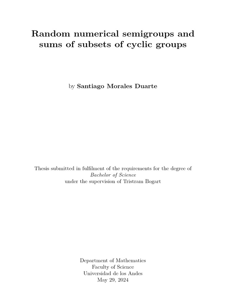 Thesis | PDF | Expected Value | Mathematics