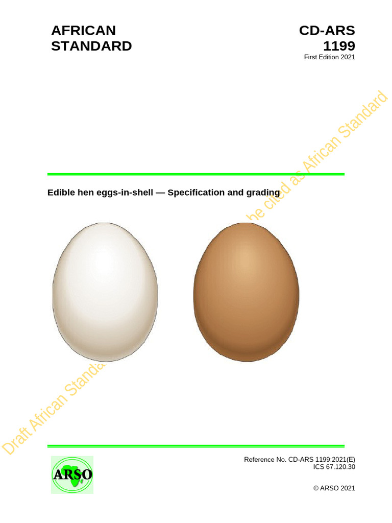 CD-ARS 1199 - 2021 Edible Hen Eggs-In-Shell Specification and Grading ...