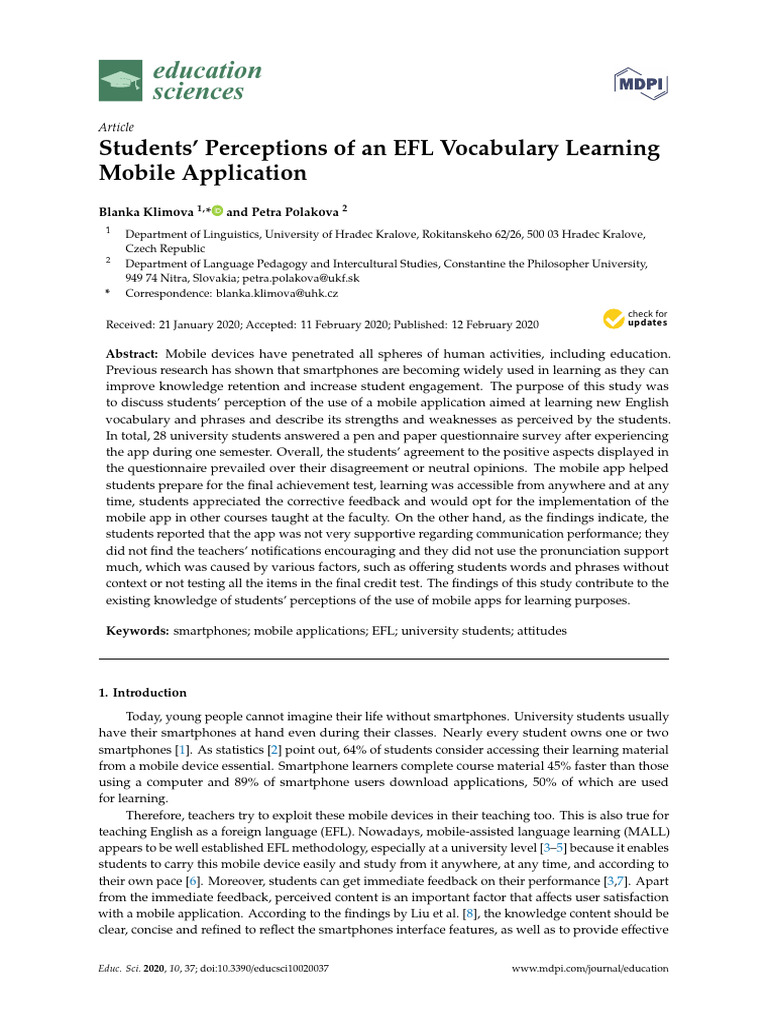 BB - Students' Perceptions of An EFL Vocabulary Learning Mobile ...