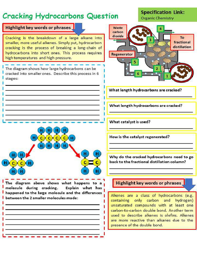 Cracking Hydrocarbons Practice Question | PDF