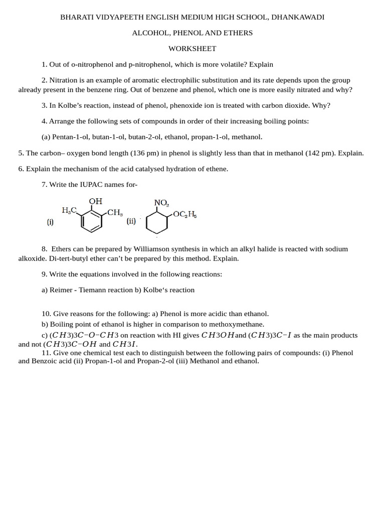 Alcohol, Phenol Ether XII | PDF