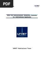 UNIST 2026 Admission Guidelines for Internationals | PDF | Engineering ...