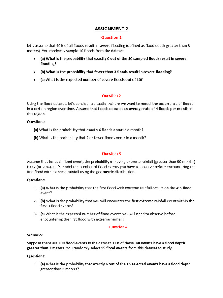 Ass 2 | PDF | Flood | Probability Distribution