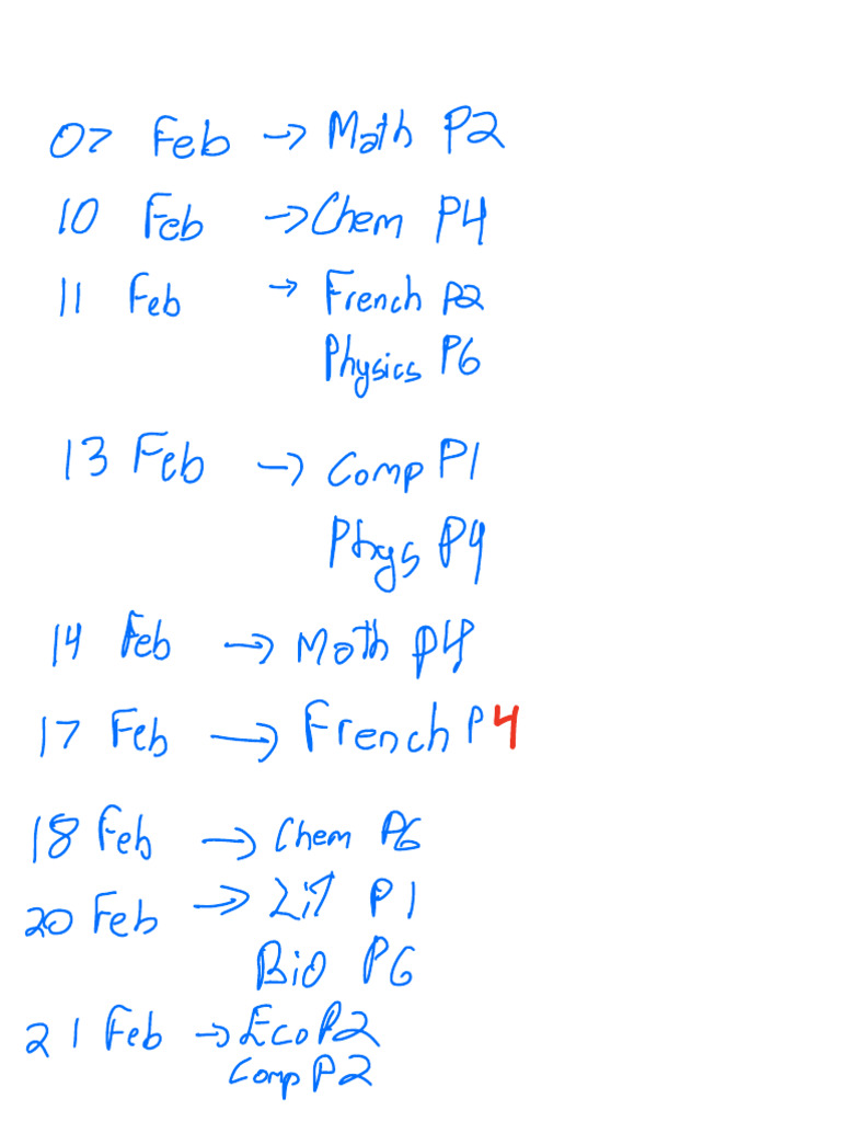 Student Exam Schedule Pdf