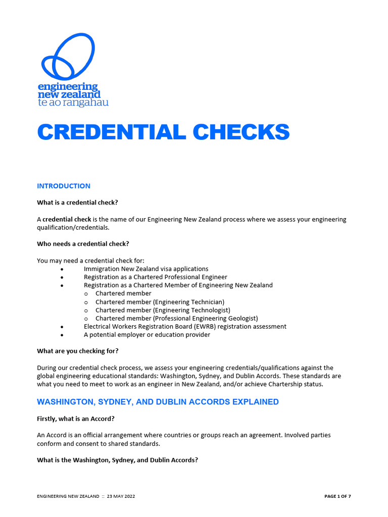 Credential Check Process for Engineers | PDF | Vocational Education ...