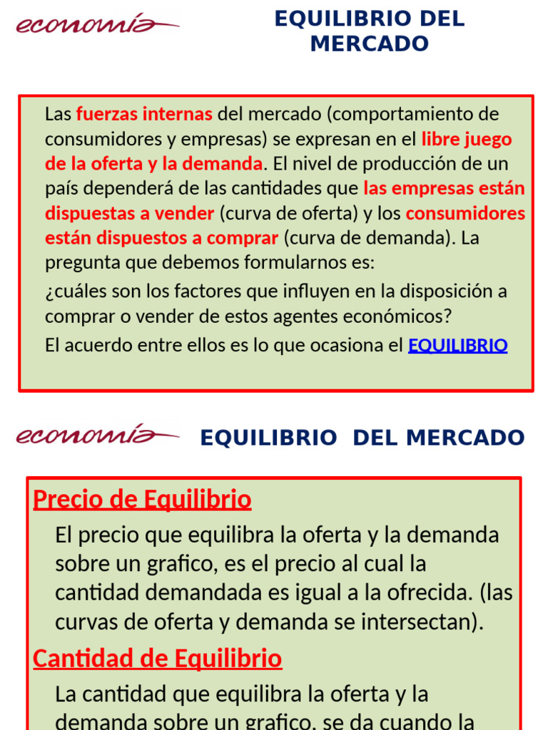Equilibrio de Mercado | PDF | Oferta (economía) | Oferta y demanda