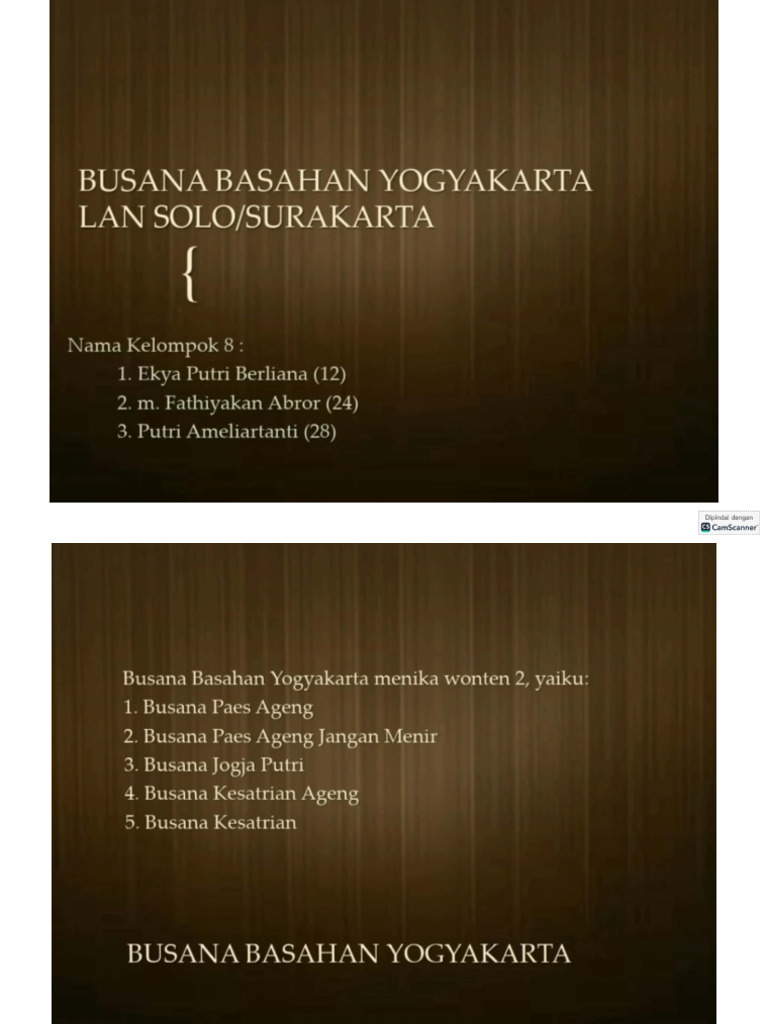 Busana Basahan Yogya Solo | PDF