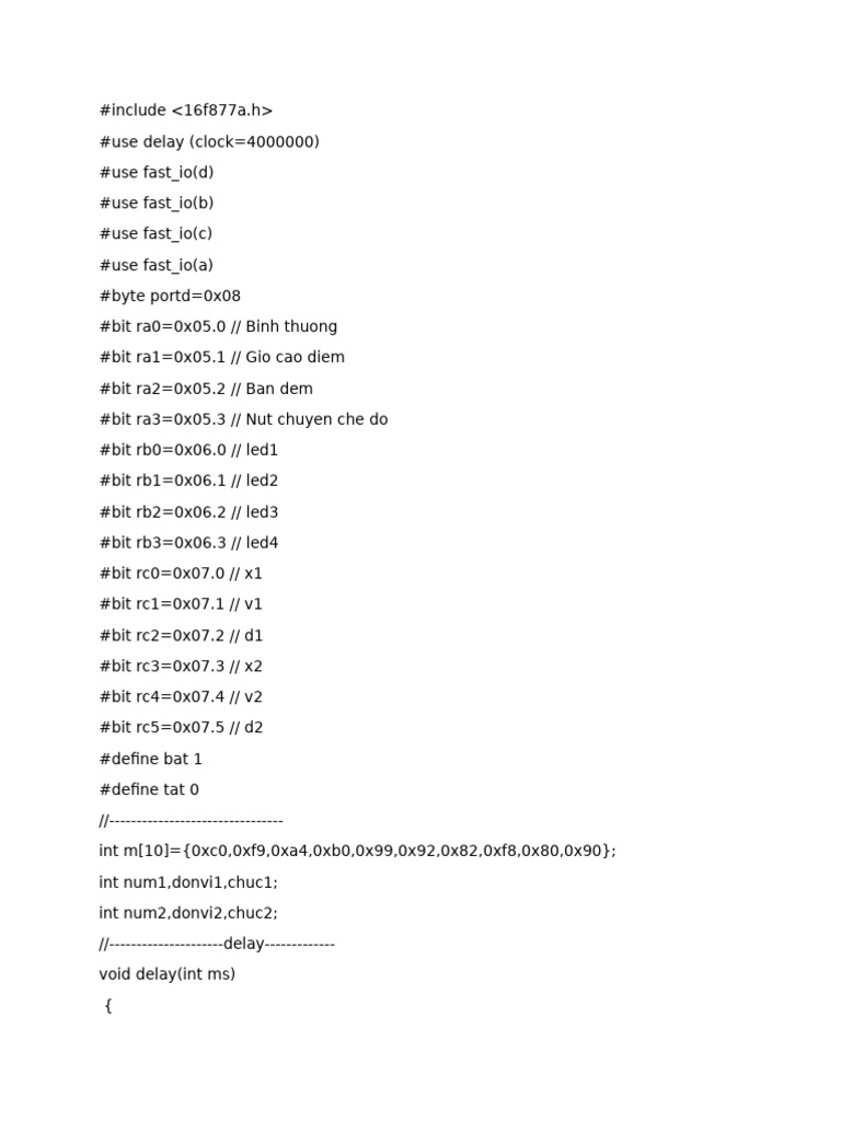 PIC16F877A LED Control Program | PDF | Computer Data | Arithmetic