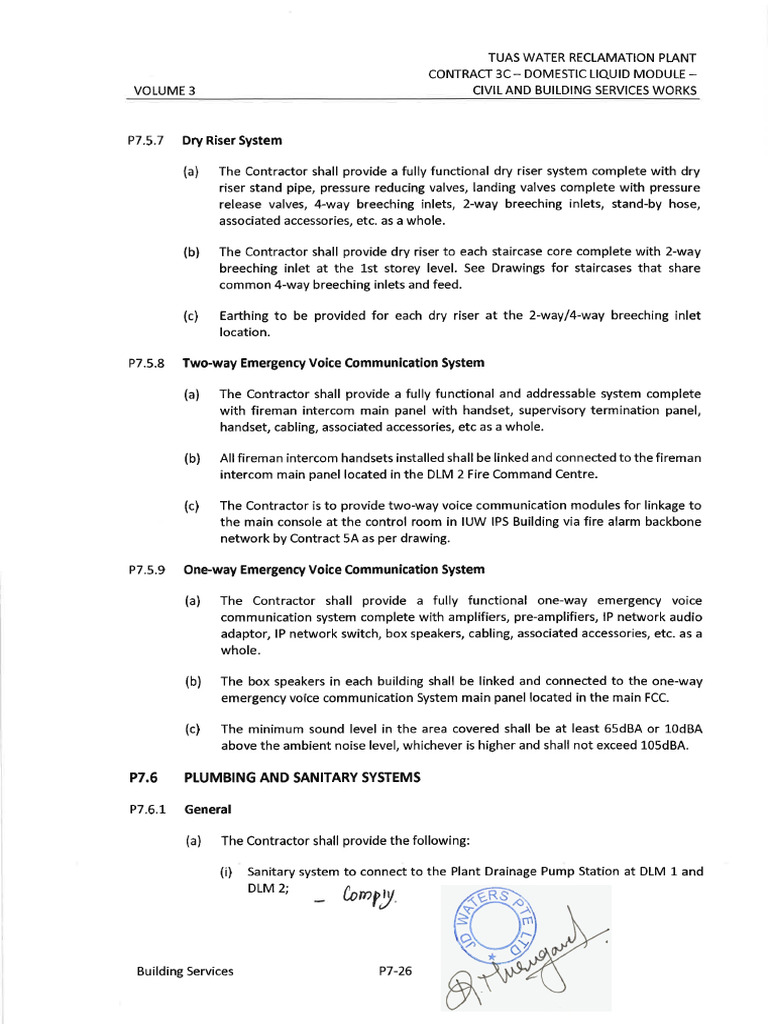 P Spec - Plumbing & Sanitary - Compliances RR | PDF