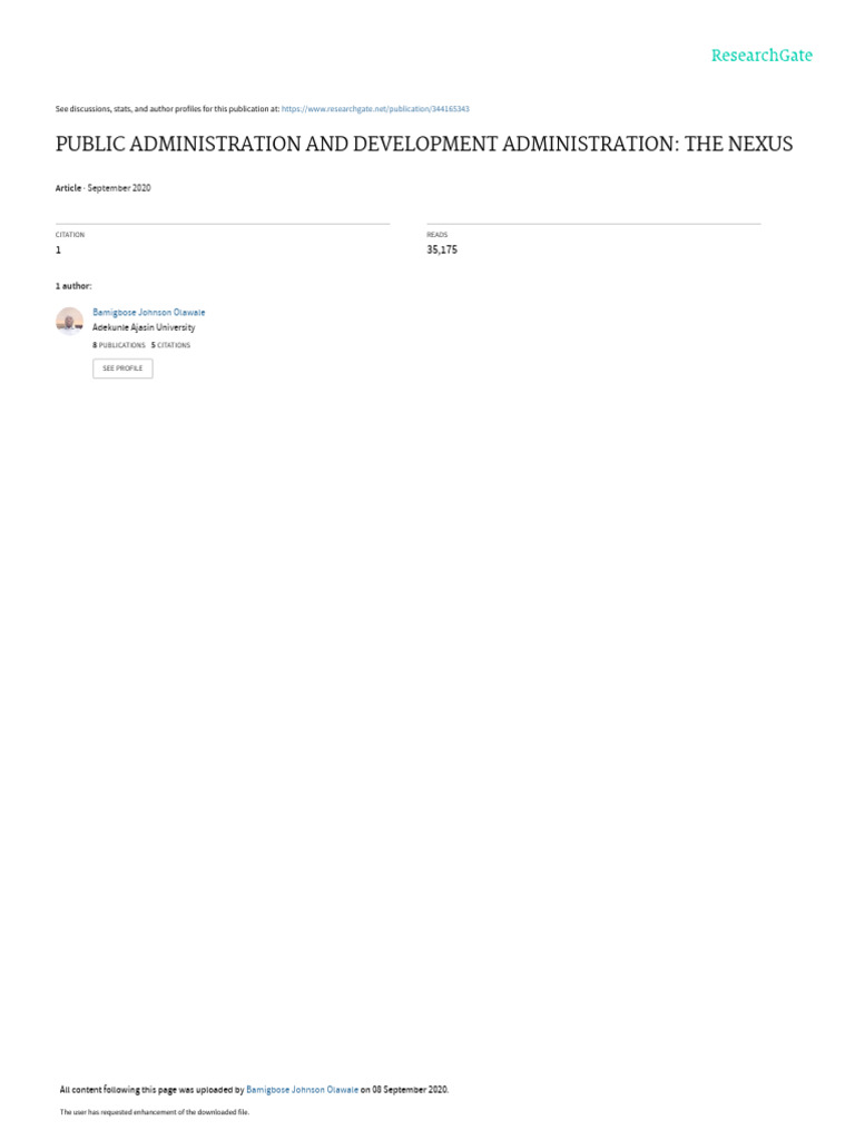 Nexus of Public and Development Administration | PDF | Public ...