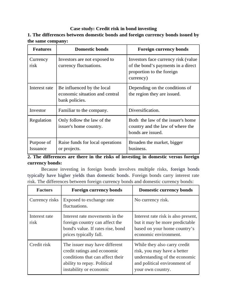 CASE STUDY 2 - Credit Risk in Bond Investing | PDF | Bonds (Finance ...