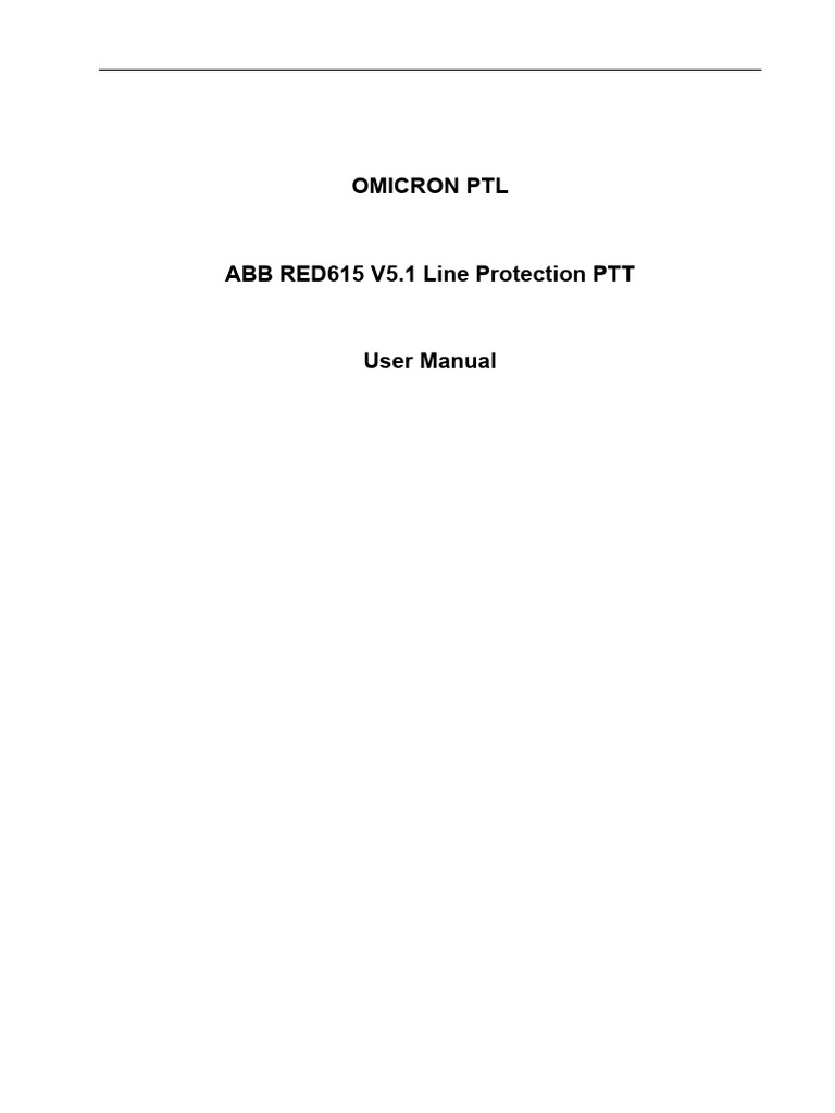 ABB RED615 V5.1 Line PTT User Manual ENU | PDF | Transformer ...